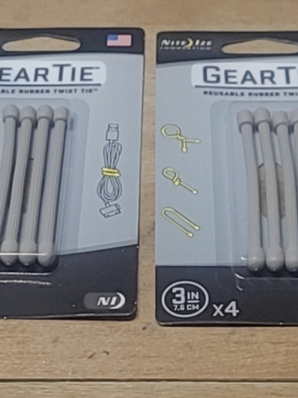 2 Item Bundle Nite Ize 3-inch Gear Tie reusable rubber twist ties